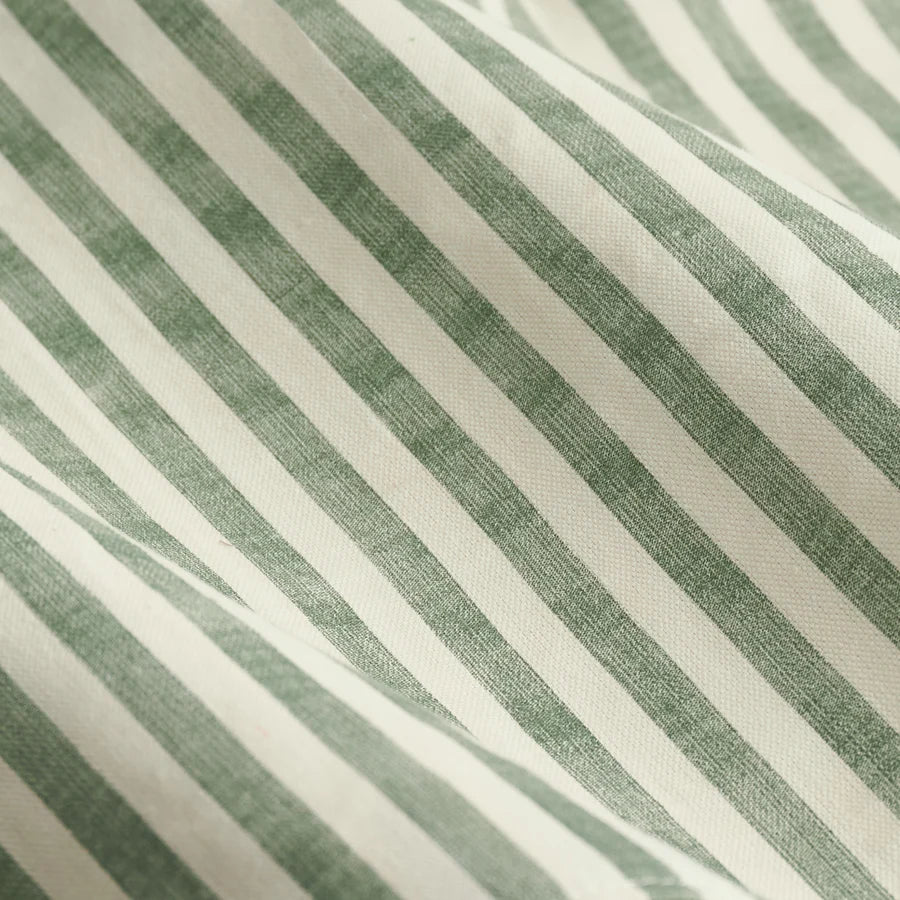 Hebden Striped 100% Cotton Fully Lined Curtains Forest Green