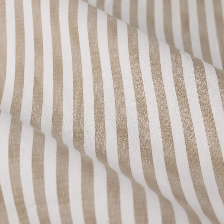 Hebden Striped 100% Cotton Fully Lined Curtains Natural