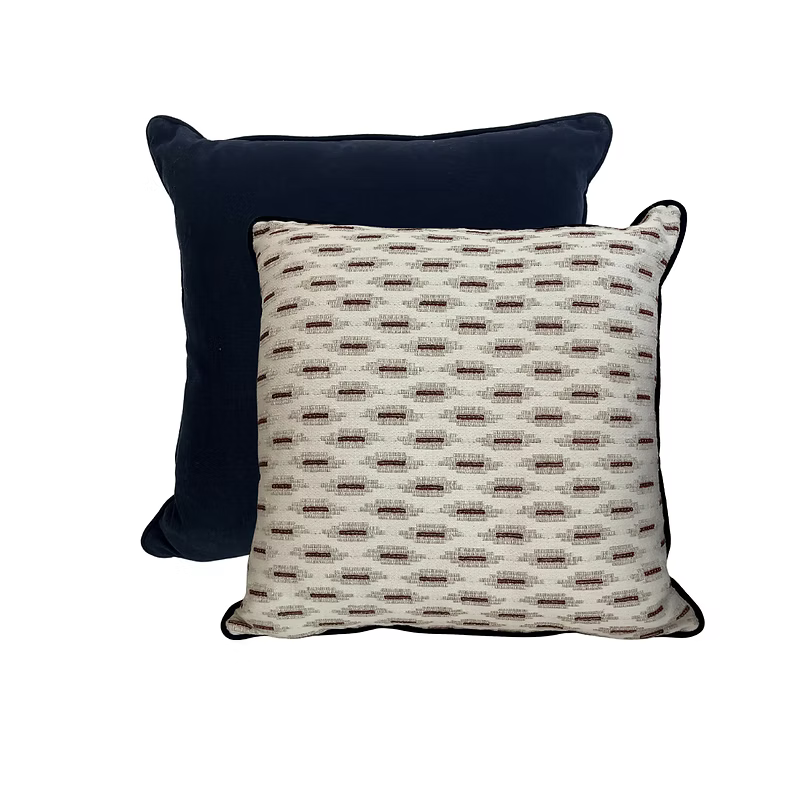 Navy and Ivory Dash Weave Cushion – Modern Woven and Plain Reverse